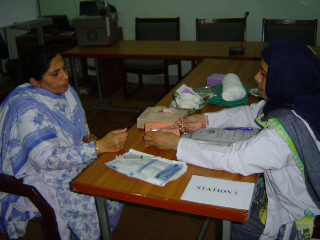 EmONC training at PIMS- demonstration of stitching episiotomy tear 2007